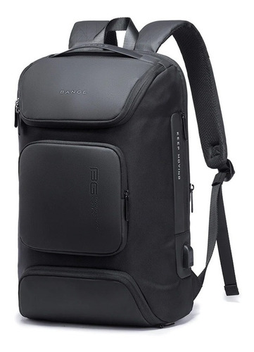 Mochila antiágua Bange Premium, laptop USB, viagem, cor premium, preto, design de tecido Oxford