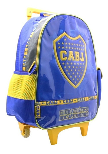 Mochila Carrito 16'' Escolar Boca Jrs Bo478 Color Azul