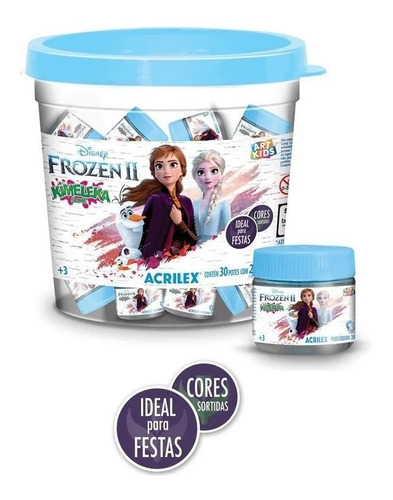 Balde Kimeleka Slime Frozen Ii 30 Potinhos De 25g Acrilex