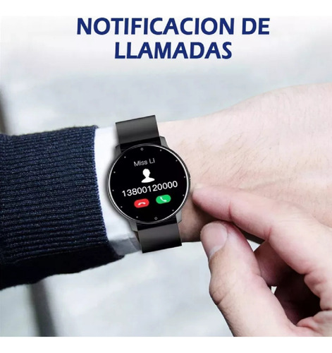 Smartwatch Zi001 Comerliv Impermeable Pantalla Full Ligero Negro Liso Negro Negro