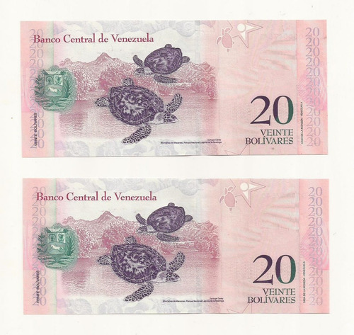 Imagen 2 de 2 de Serial Bajo Veinte Bolivares Fuera De Circulacion Q8 Unc