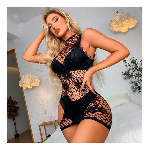 Conjunto Lencería Malla Babydoll Enterizo Mujer