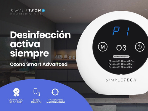 Imagen 2 de 7 de Ozonizador Aire Domestico Ambientes 6 Cuotas Sin Interés