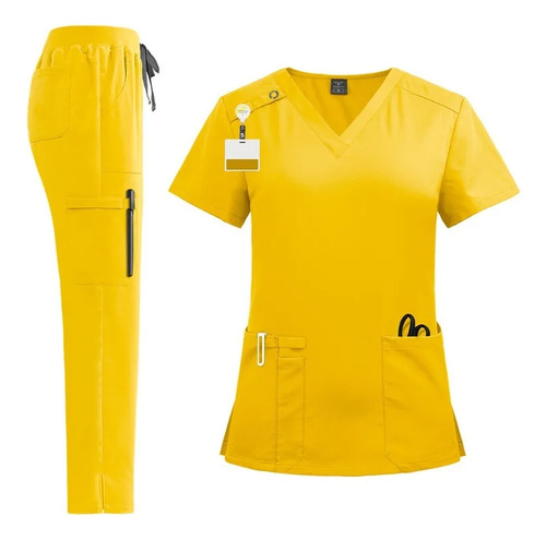 Traje Uniforme De Enfermera, Uniforme, Cuello En V Y Pantalo