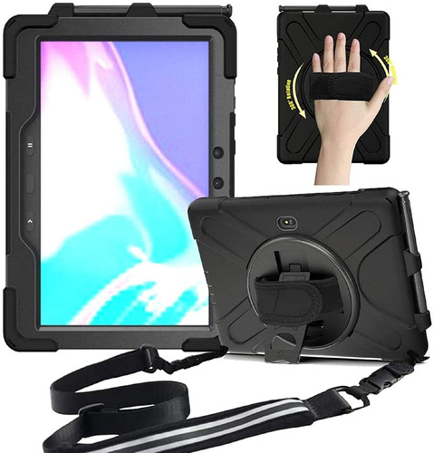 Funda Para Galaxy Tab Active Pro 10.1 Litchi + Correa Negro