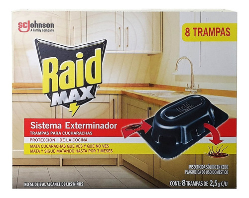 Raid Max Trampas Para Cucarachas 20g 