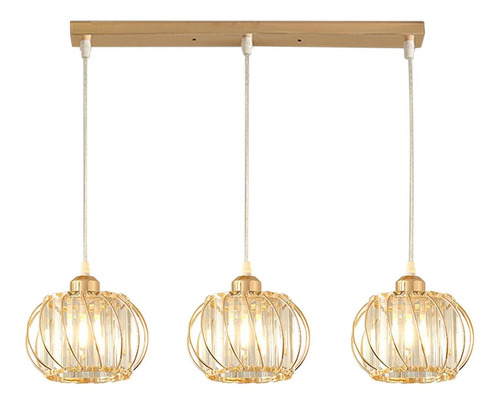 Lámpara Colgante De Cristal De 3 Luces Moderna Ajustable