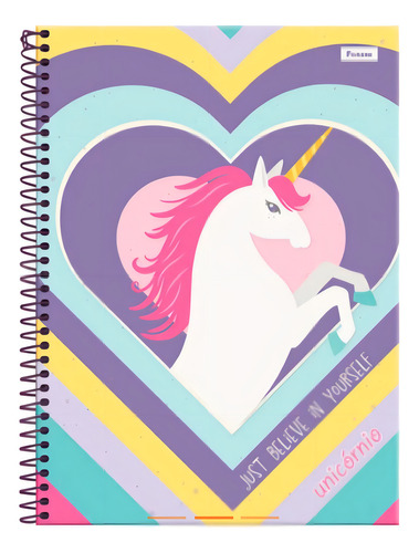 Caderno Capa Dura 10 Matérias - Unicórnio
