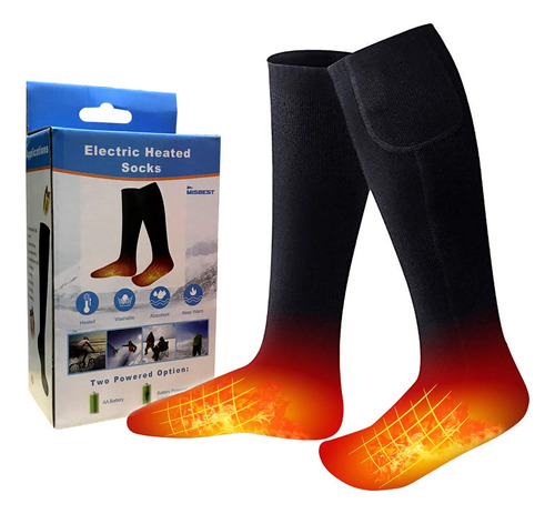 Calcetines Térmicos Eléctricos Calentadores De Pies Invierno Negro Diseño De La Tela Talle