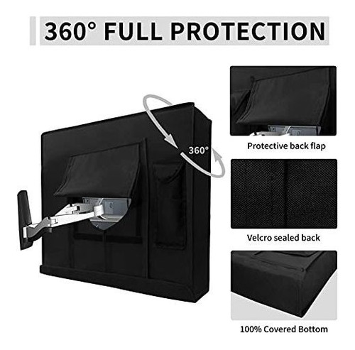 Funda Easy-going Para Tv Para Exteriores Sin Quitar Negra