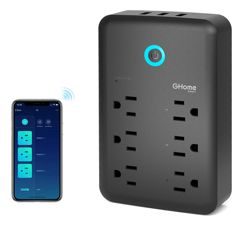 Ghome Smart P2-bk Smart Outlet Negro