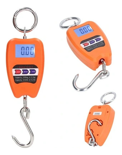 B¡scula Balanza Colgante Ganchodigital Lcd Portátil 200kg Naranja