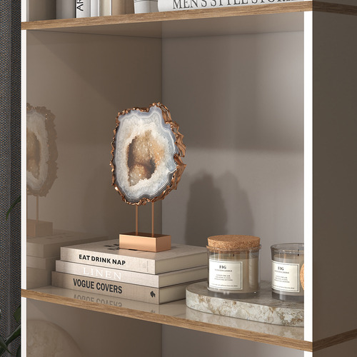 Estante Livreiro Multiuso Off White Com 5 Prateleiras Madeira Armário Moderno P/ Escritorio Mod: Machina
