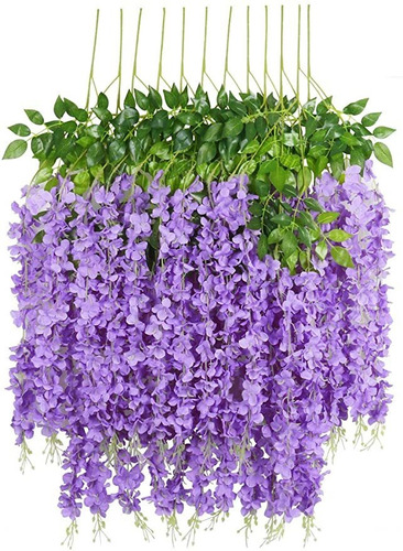 U'artlines 12 Pack 3.6 Pies Artificial Fake Wisteria Vine R