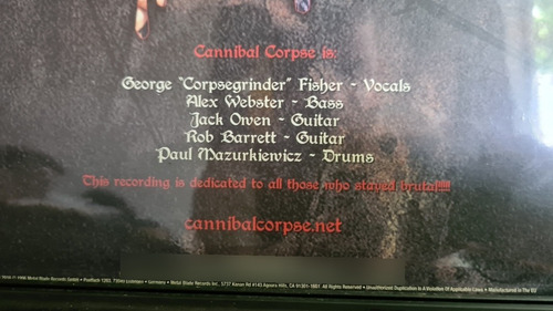 Lp Cannibal Corpse Vile Top Raro Imp Lacrado Frete Grátis