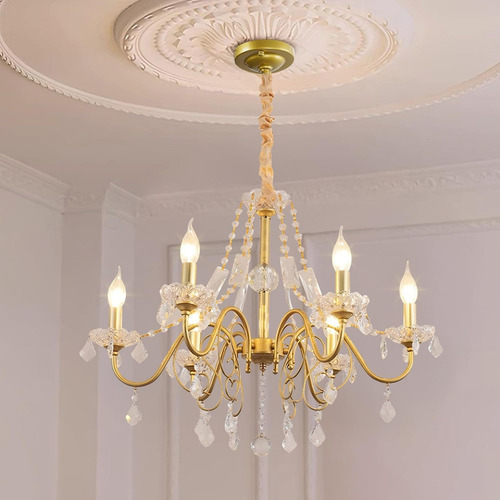 Lámpara Colgante Vintage Cristal For Room 6 Light