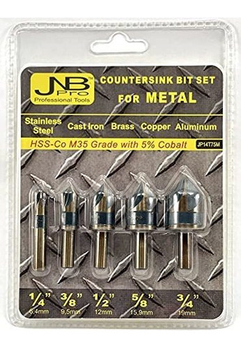 Juego De Brocas A Avellanador Jnbpro Para Metal - 5 Piezas D