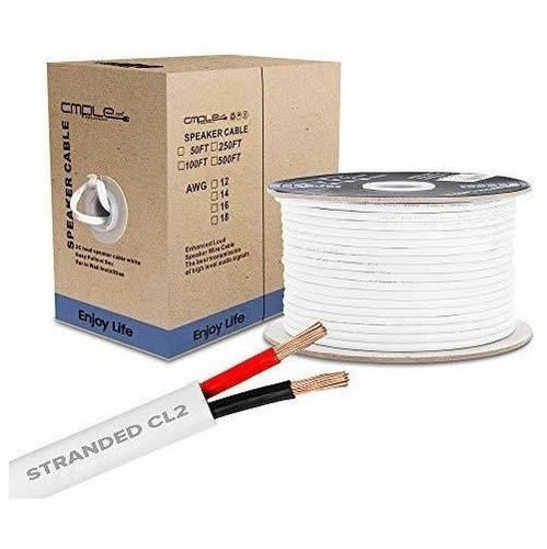 Cmple - Cable De Altavoz De 50 Pies Y 18 Awg Con Cable De Al