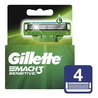 Gillette Mach 3 Sensitive Repue X 4 Unidades Magistral Lacro