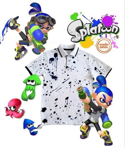 Chemise Wonder Nation Para Niño ( Edicion Splatoon ) - 5v