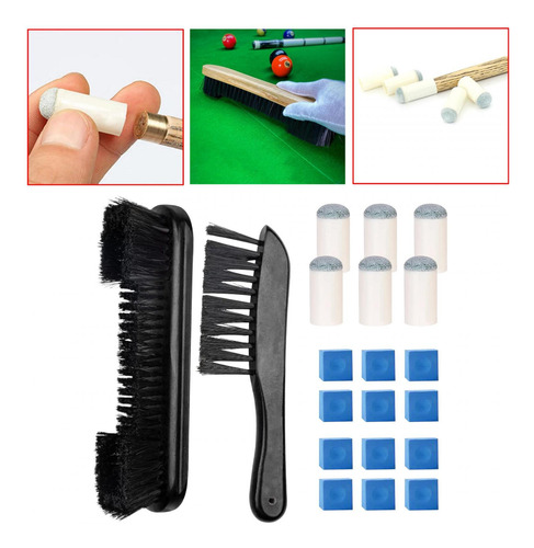 Kit De Cepillo De Limpieza De Madera Slip On Pool Cue Negro