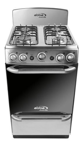 Estufa Abba Master Chef AB 201-5M GT a  gas/eléctrica 4 quemadores  platino 120V puerta ciega