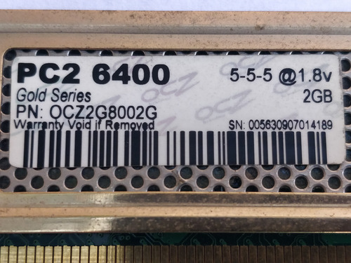 Memoria Ocz Gold 2 Gb Ddr2 800 Mhz (Usado)