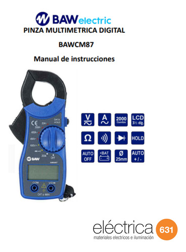 Pinza Amperométrica Digital Baw Buzzer + Enchufe Smart Wifi