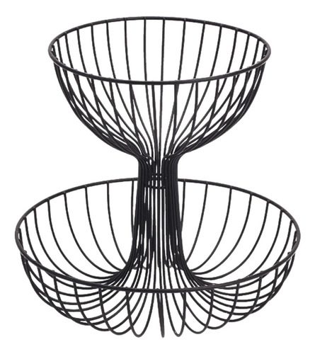 / Soporte For Cesta De Frutas De Metal De 2 Niveles, Soporte