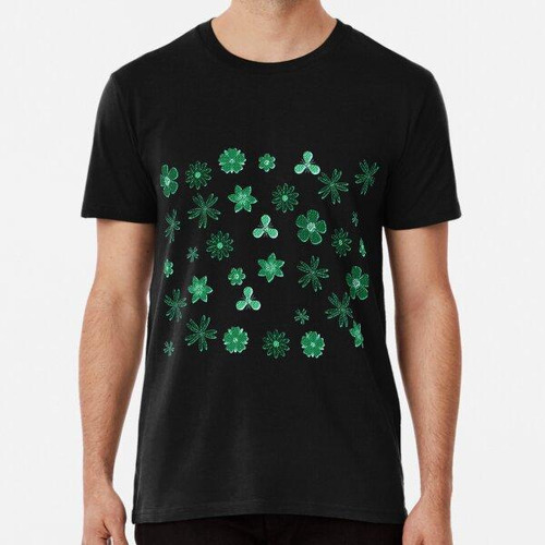 Remera Polka Dots And Flowers Green Algodon Premium