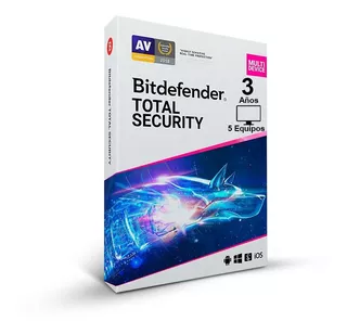 Bitdefender Total Security, Lic 3 Años, 5 Equipos