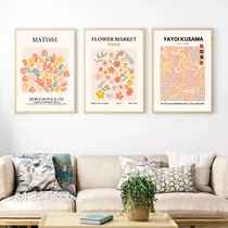 Comprar Set X3 Cuadros Completos Modernos Matisse Flores 33x43 Cm. 