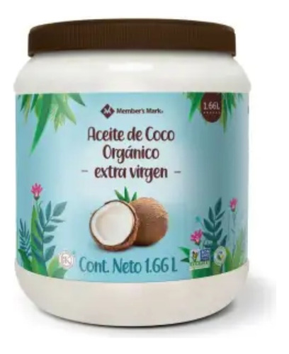 Aceite De Coco Member's Mark Extra Virgen Orgánico 1.66 L