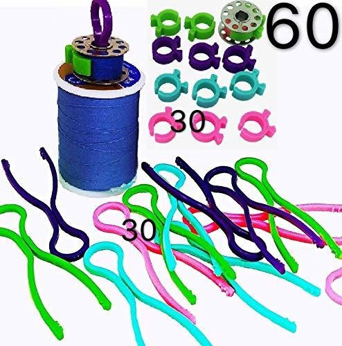 60 Clips Bobina Para Maquina Coser Organizador Hilo 30 +