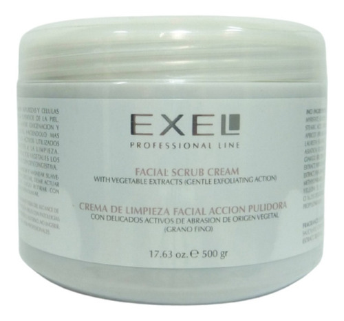 Crema Exfoliante Limpieza Pulidora Exel Grano Fino 500 Gr