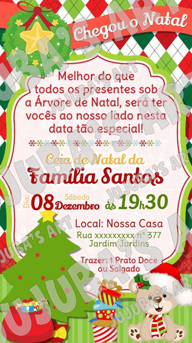 Convite Digital Festa De Natal Família Para Whatsapp #mod2 | Parcelamento  sem juros