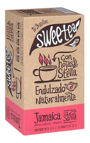 Te De Jamaica Con Stevia Sweetea 20 Bolsas
