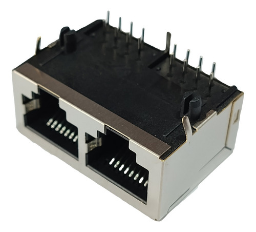 Conector Rj45 Doble 16 Pines Interfaz De Red ( 2 Piezas )
