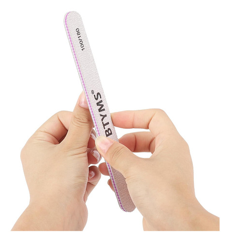 Btyms 25 Limas De Uñas De Grano 100/180 De Doble Cara, Limas