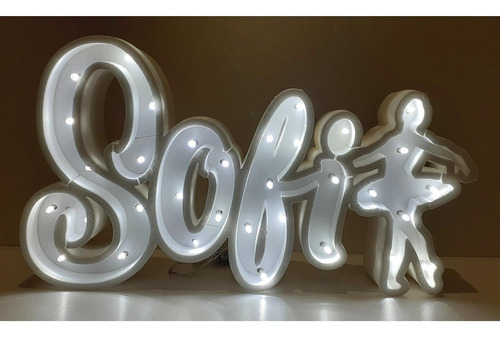 Imagen 5 de 10 de Nombres Iluminados 3 Letras 40 Cm - Polyfan Cartel Con Luces