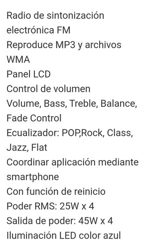 Estereo Un Din . Atómic Audio. Mercury 200. Cara Fija.