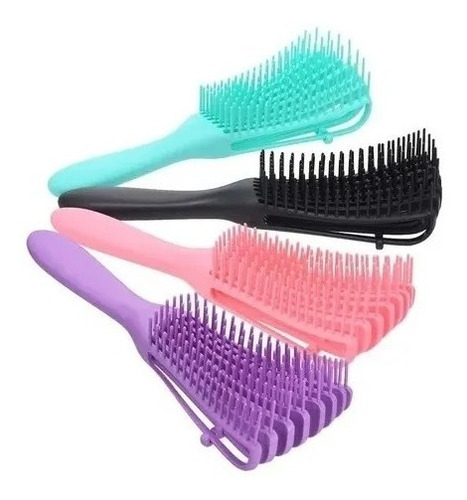 Imagem 2 de 5 de Escova Para Cabelo Cacho Pente Polvo Desembaraça E Cacheia