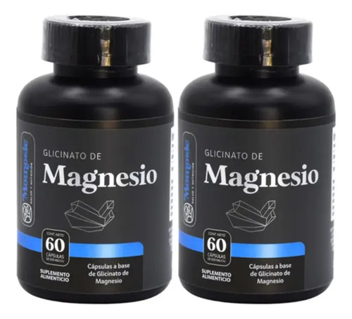 Kit 2 Glicinato De Magnesio 60 Cápsulas Glycinate Magnesium Sin Sabor