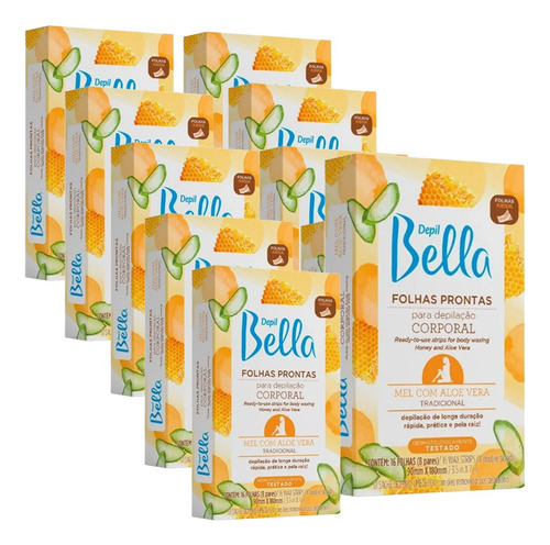 160 Folhas Prontas Depilação Corporal Depil Bella Mel 10cx