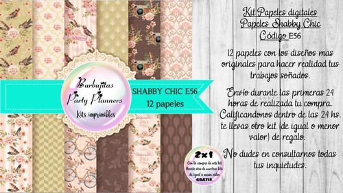 Papeles Digitales Fondos Shabby Chic Rosa Beige Marron E56