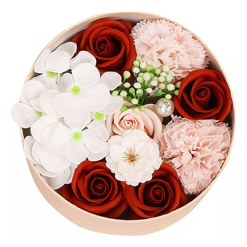 Caja De De Jabón Duradera En Forma De Flor Y Jabón Color Rojo