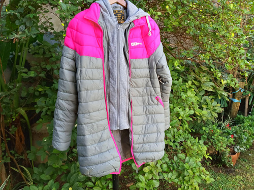 Campera Fucsia Gris, Larga