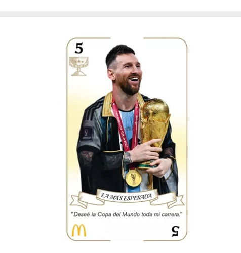 Messi Con La Copa Carta Mc Donalds Panini Mundial Qatar 2022 Lionel Messi