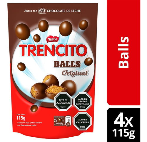 Chocolate De Leche Trencito® Balls 115g X4 Bolsas