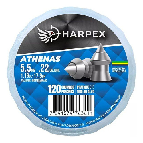 Chumbinho Athenas 5.5 Precisão E Poder De Perfuração Harpex